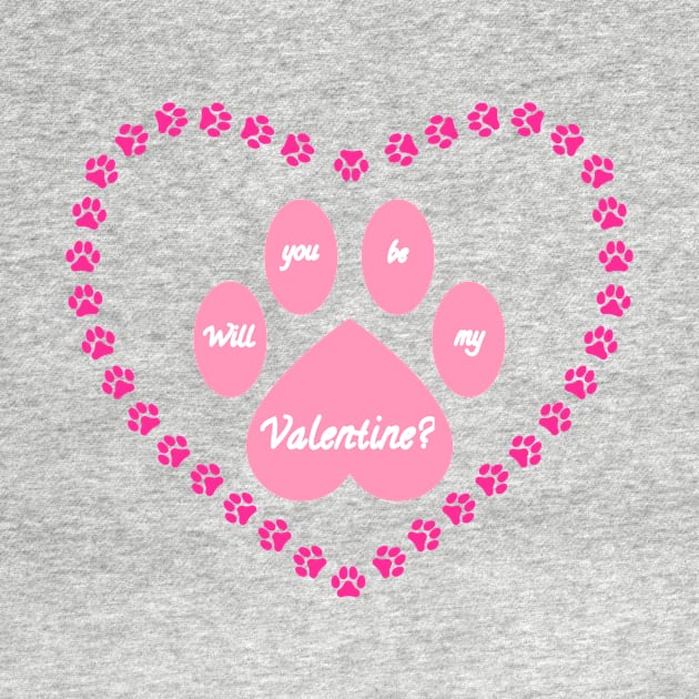 Pink Valentine Heart Shaped Animal Paw by Designs_by_KC